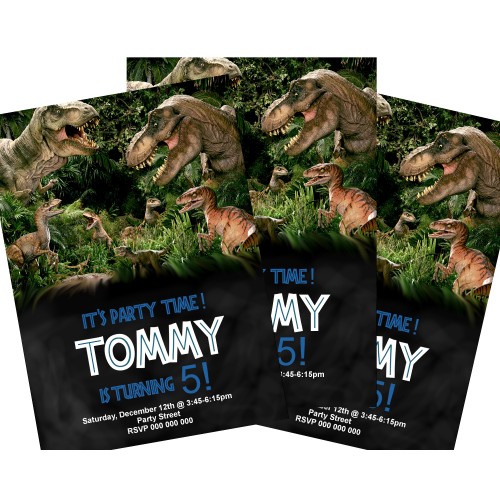 Dinosaur birthday invitations,(163 jurassic)